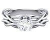 Jewelove™ Rings Women's Band only High Design Solitaire Engagement Ring with a Twist JL PT 515