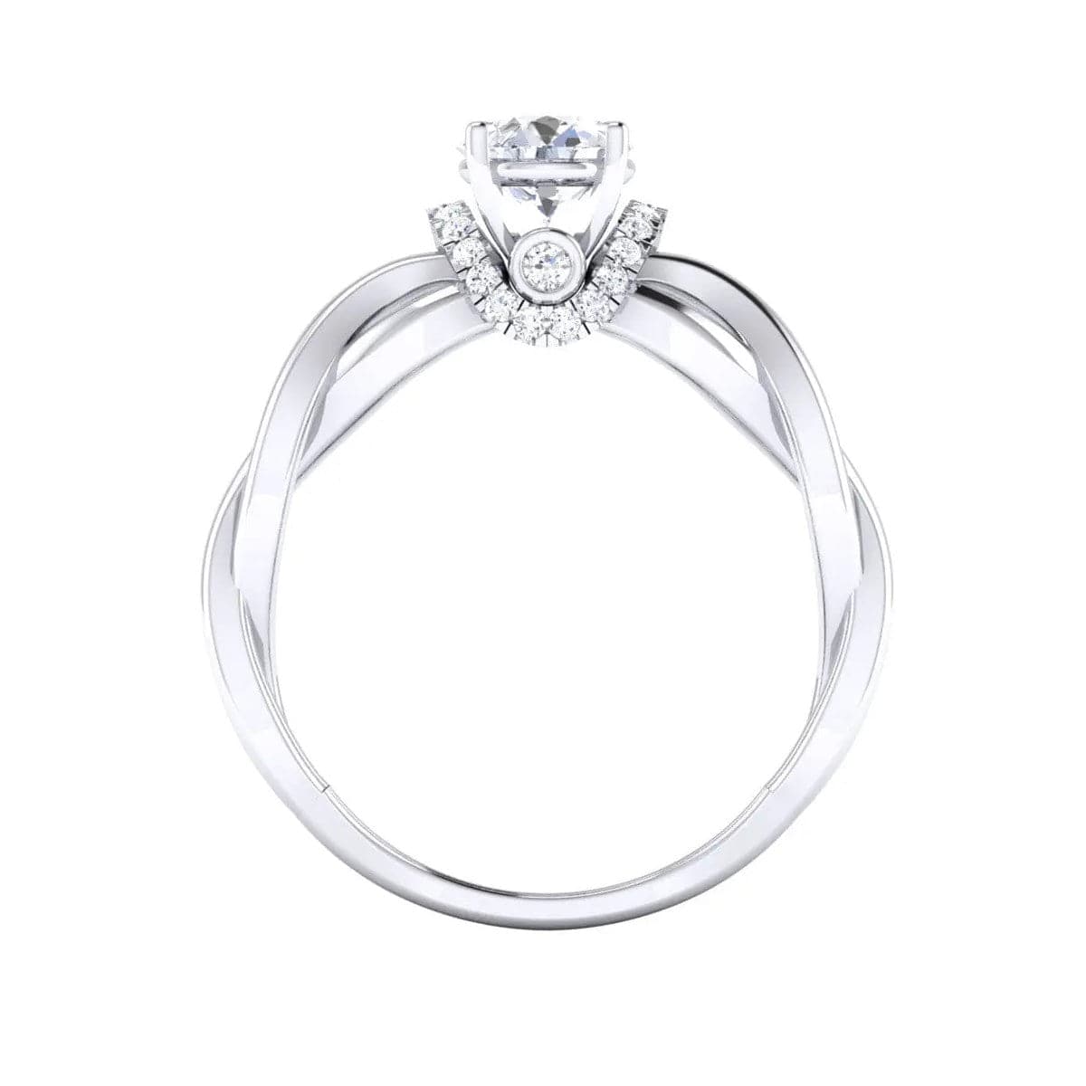 High Design Solitaire Engagement Ring with a Twist JL PT 515