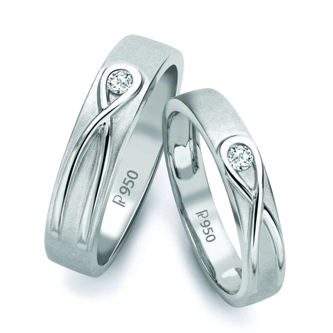 Infinity Knot Solitaire Platinum Love Bands SJ PTO 115