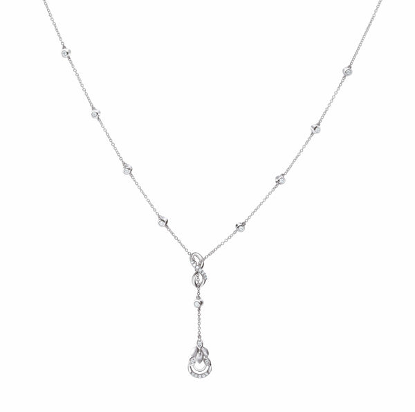Infinity Platinum Evara Diamond Necklace with Diamond Studded Chain for Women JL PTN 174