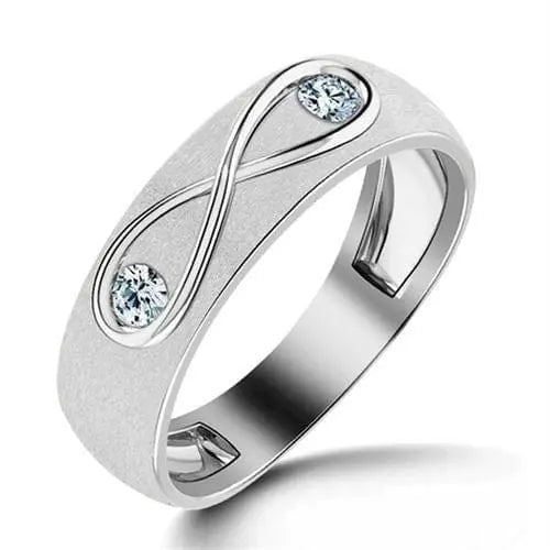 Infinity Platinum Ring with 2 Diamonds SJ PTO 294 in India