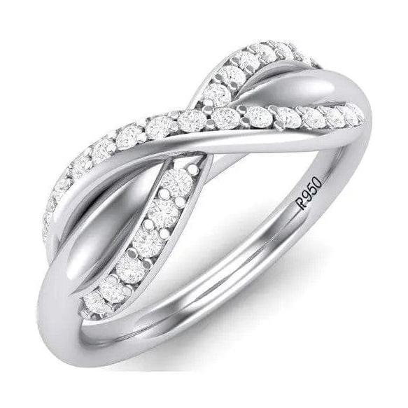 Jewelove™ Rings SI IJ / Women's Band only Infinity Platinum Ring with Diamonds for Women JL PT 460