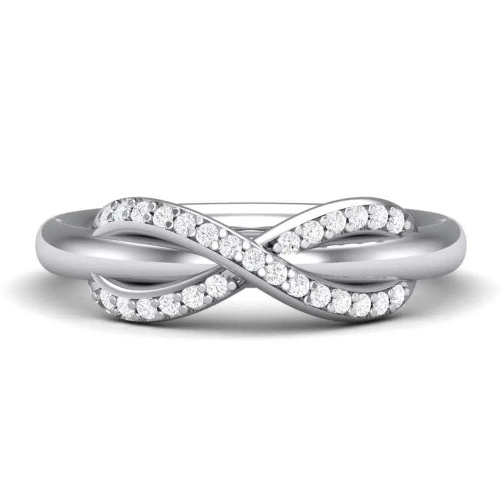 Jewelove™ Rings SI IJ / Women's Band only Infinity Platinum Ring with Diamonds for Women JL PT 460