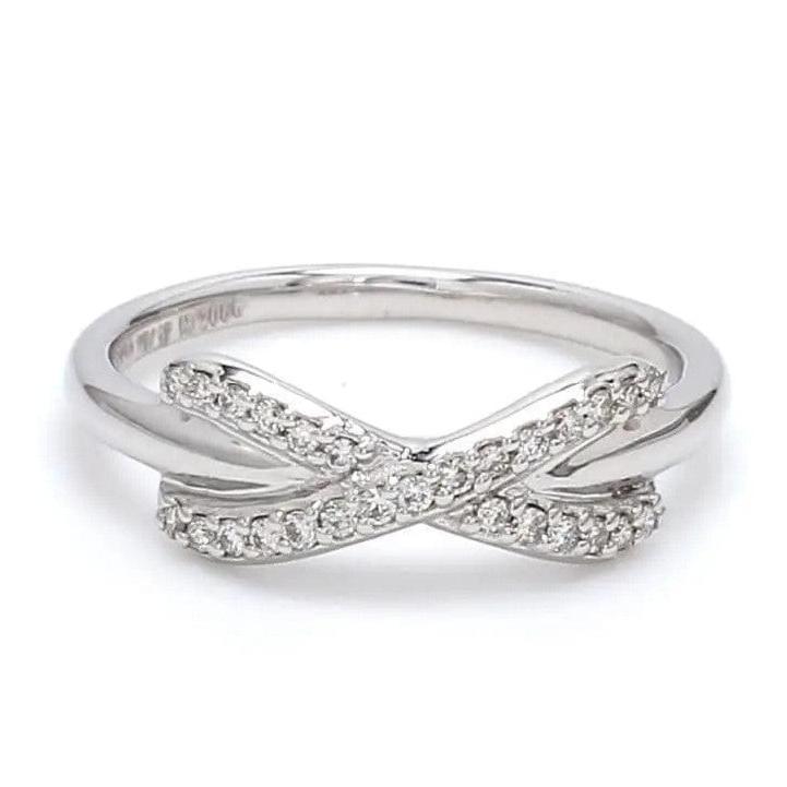 Jewelove™ Rings SI IJ / Women's Band only Infinity Platinum Ring with Diamonds for Women JL PT 460