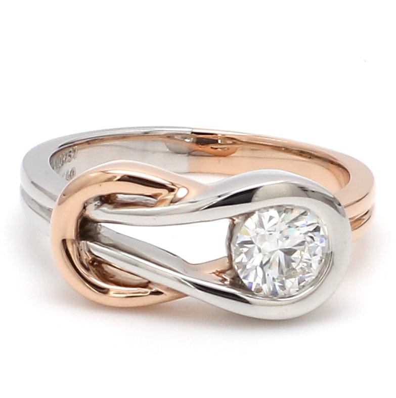 Sophisticated 950 Karat Platinum And Rose Gold Stacked Ring