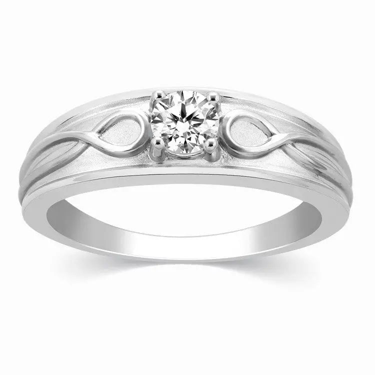 Jewelove™ Rings J VS / Men's Band Only Infinity Solitaire Couple Ring in Platinum JL PT 444
