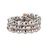 Jewelove™ Rings Women's Band only Japanese 3 Row Flexible Platinum Rose Gold Fusion Ring with Diamond Cutting JL PT 1026