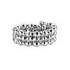 Jewelove™ Rings Women's Band only Japanese 3 Row Flexible Size Platinum Ring with Diamond Cut Balls JL PT 1019