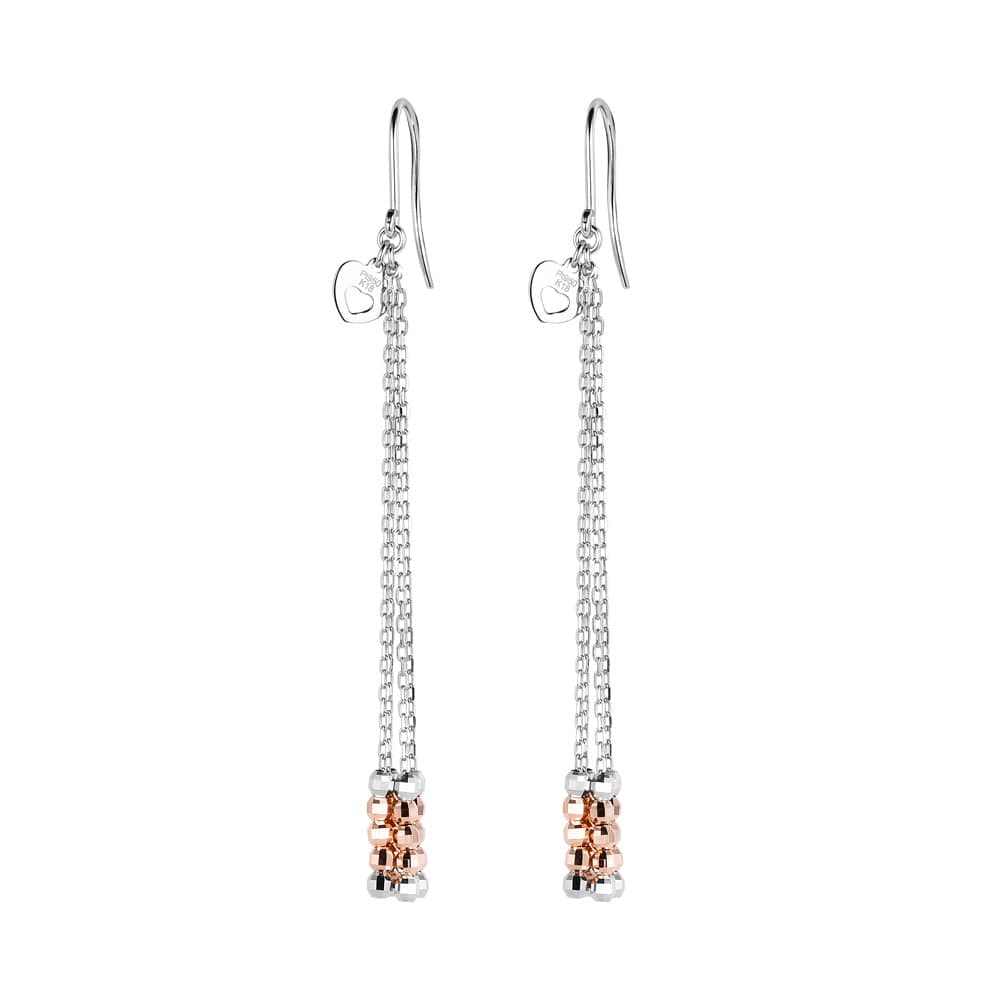 Jewelove™ Earrings Japanese Designer Platinum Long Earrings with Rose Gold for Women JL PT E 282
