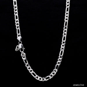 Japanese Figaro Platinum Sachin Chain with Diamond Cutting for Men