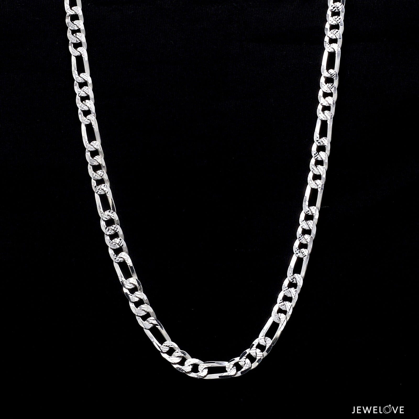 Japanese Figaro Platinum Sachin Chain with Diamond Cutting for Men