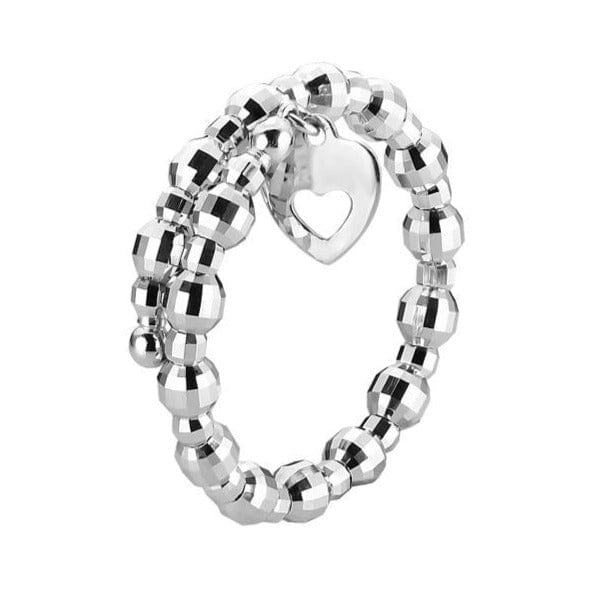 Jewelove™ Rings Women's Band only Japanese Flexible Platinum Ring with Diamond Cut Balls JL PT 961