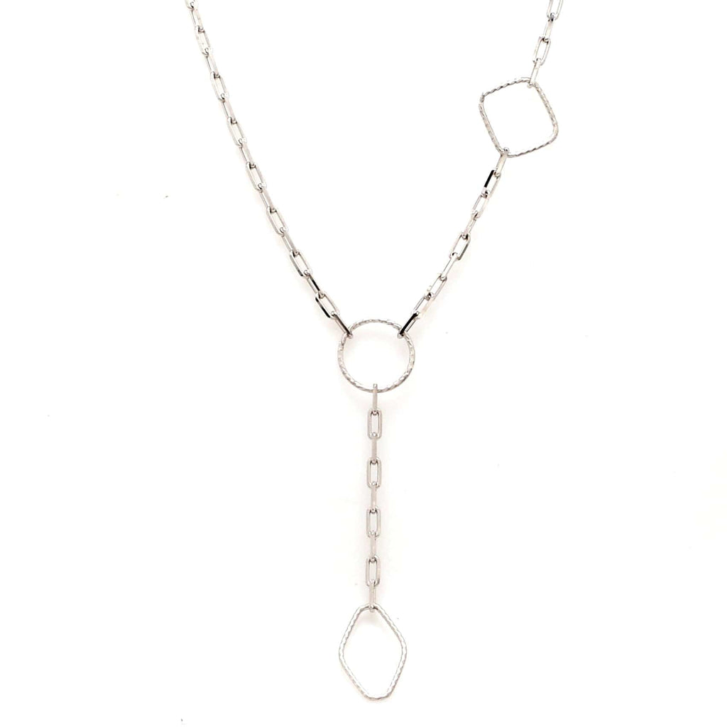 Jewelove™ Chains 18 inches Japanese Platinum 3 Shape Links Necklace Chain for Women JL PT CH 1156