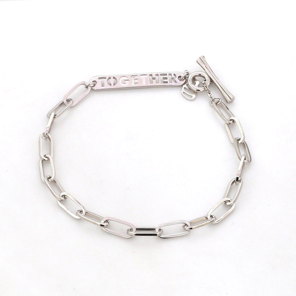 Jewelove™ Bangles & Bracelets Japanese Platinum 4 mm Links Bracelet for Women JL PTB 1158