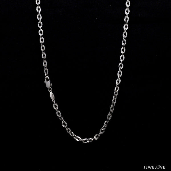 Jewelove™ Chains Japanese Platinum Chain with Shiny Texture for Women JL PT CH 659