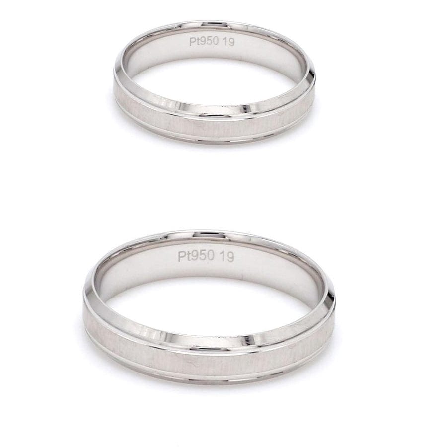Japanese Platinum Love Bands with Matte Finish Couple Ring JL PT 605