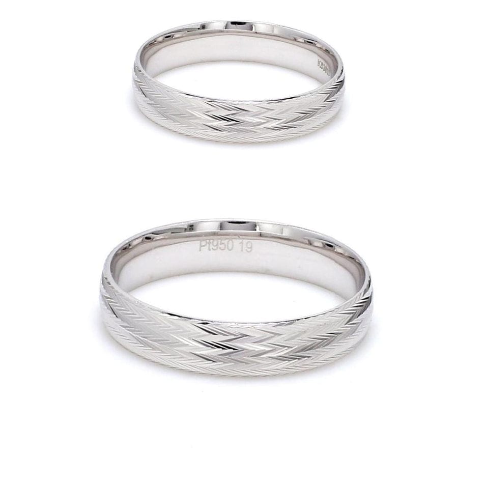 Japanese Platinum Couple Rings with Unique Shiny Texture JL PT 611