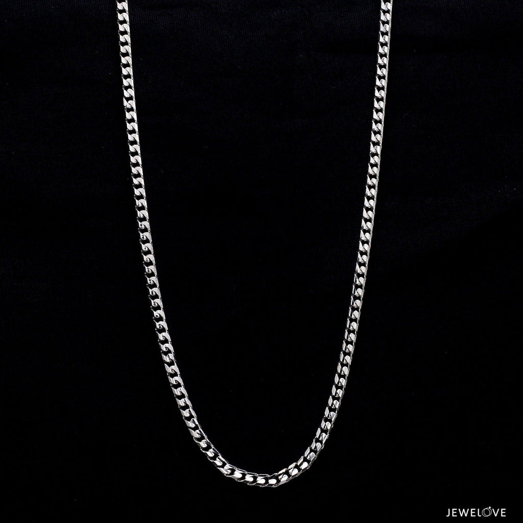 Jewelove™ Chains Japanese Platinum Curb Chain for Men JL PT CH 980