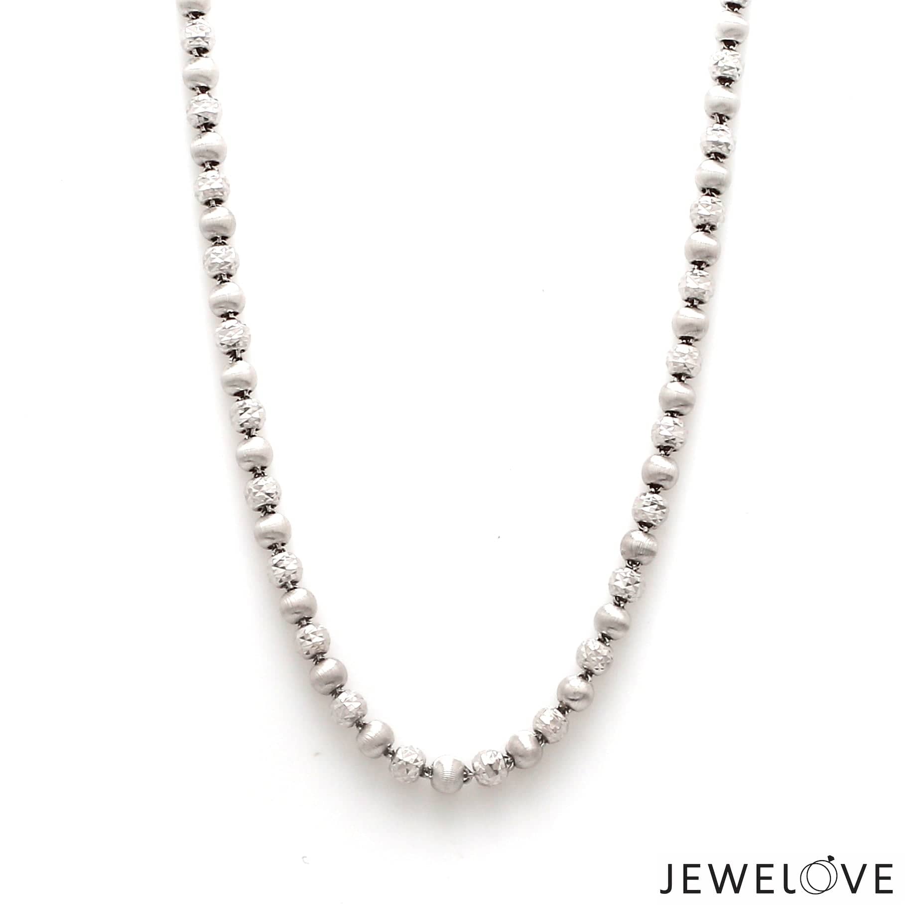 Japanese Platinum Diamond Cut Balls Chain for Men JL PT CH