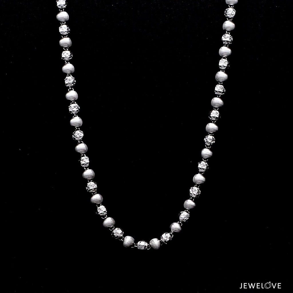 Jewelove™ Chains Japanese Platinum Diamond Cut Balls Chain for Men JL PT CH 1238