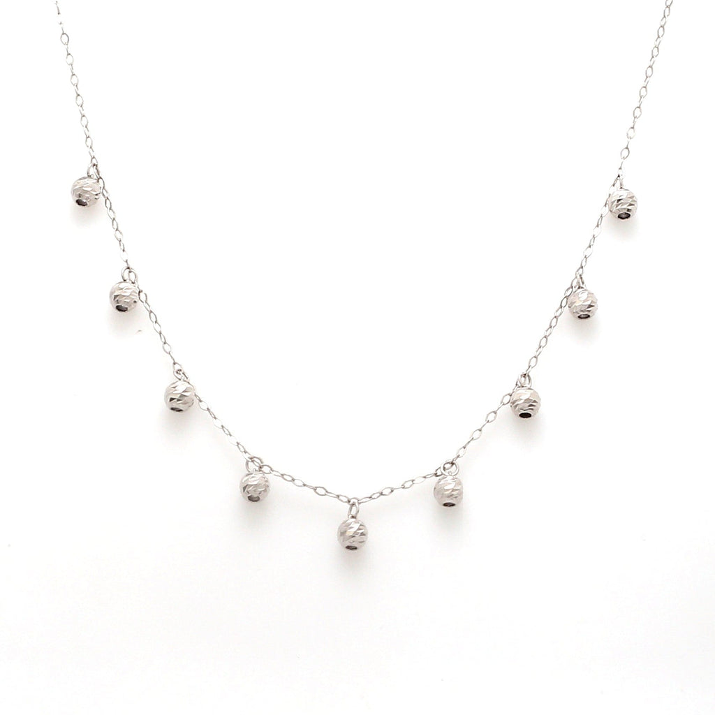 Jewelove™ Chains Japanese Platinum Diamond Cut Balls Chain for Women JL PT CH 1087