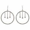 Jewelove™ Earrings Japanese Platinum Earrings with Hanging Diamond Cut Hoop For Women JL PT E 162