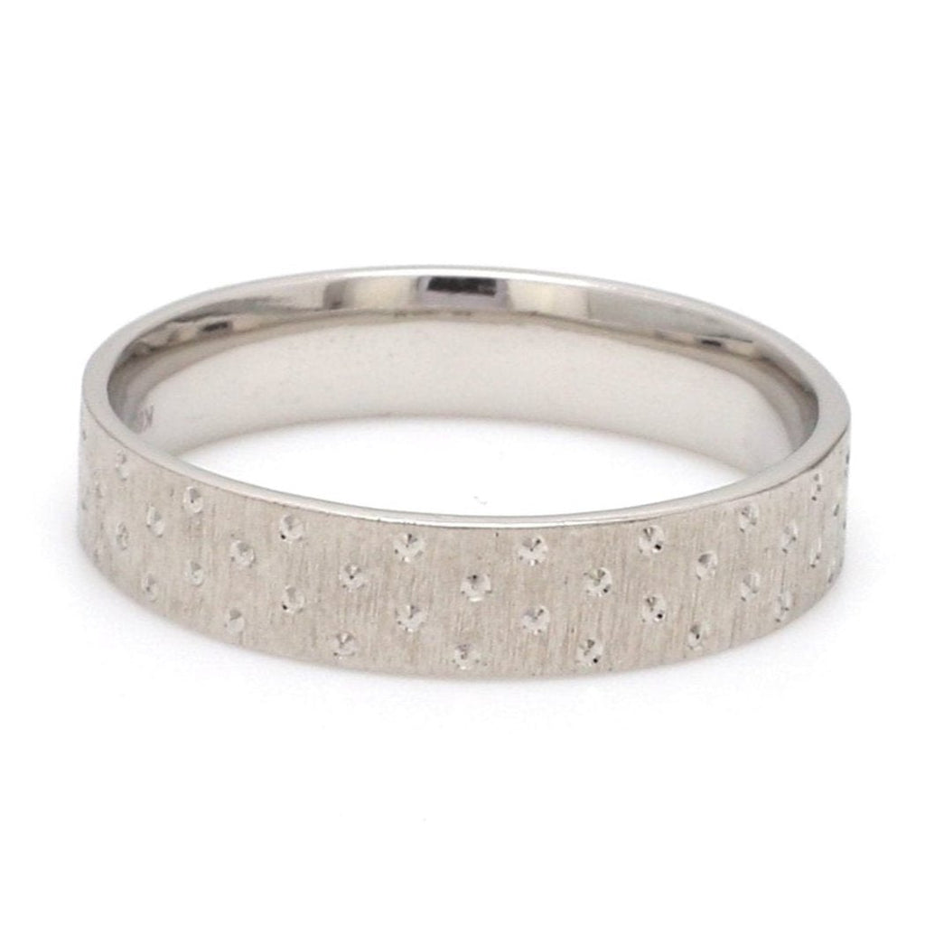 Jewelove™ Rings Japanese Platinum Love Bands with Dotted Texture JL PT 923