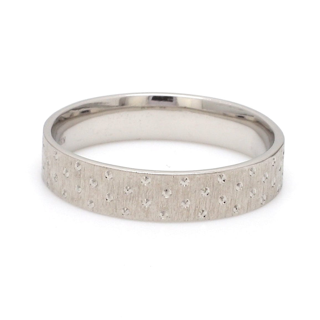 Jewelove™ Rings Japanese Platinum Love Bands with Dotted Texture JL PT 923