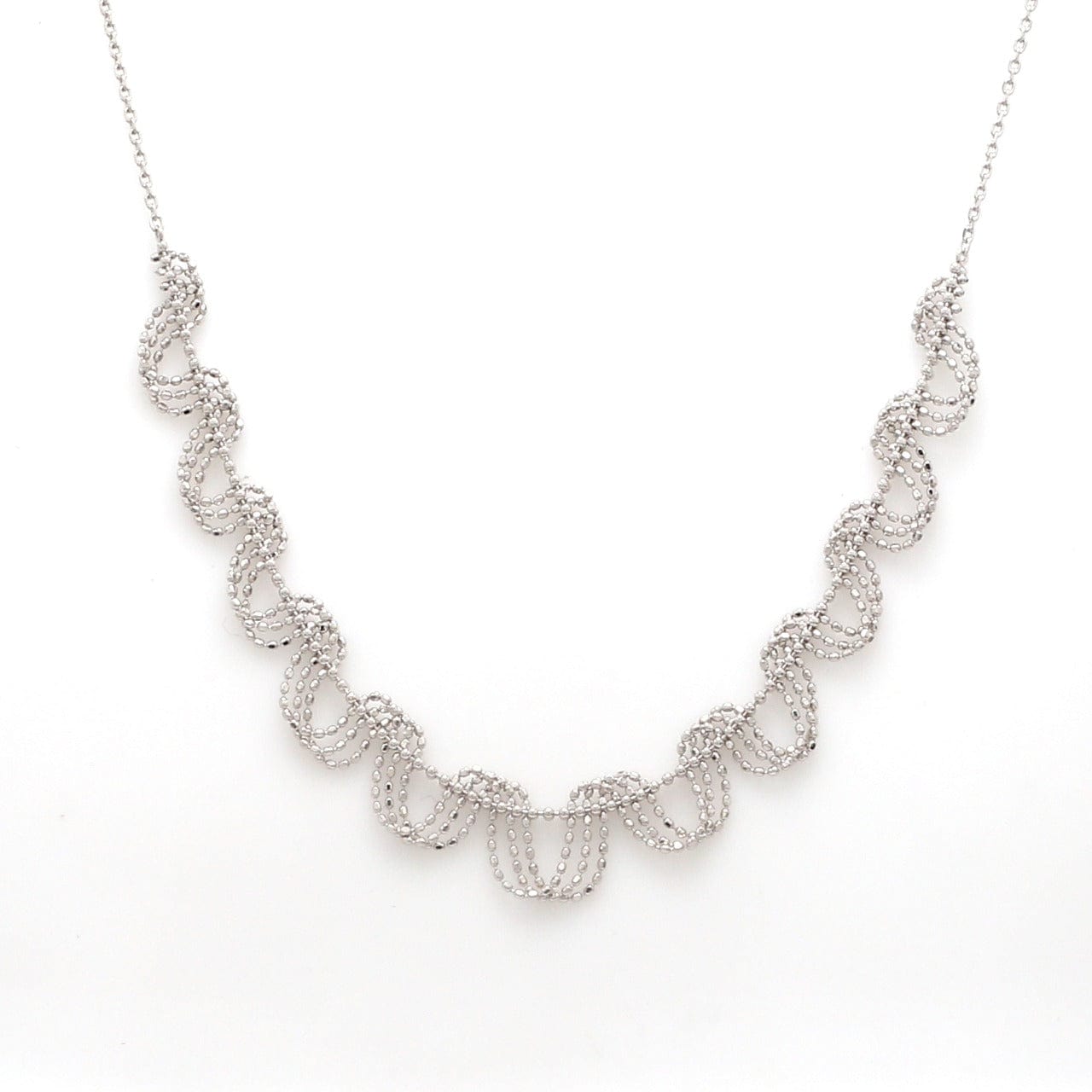 Voiage Private Label | White Gold Diamond Button Necklace at Voiage Jewelry