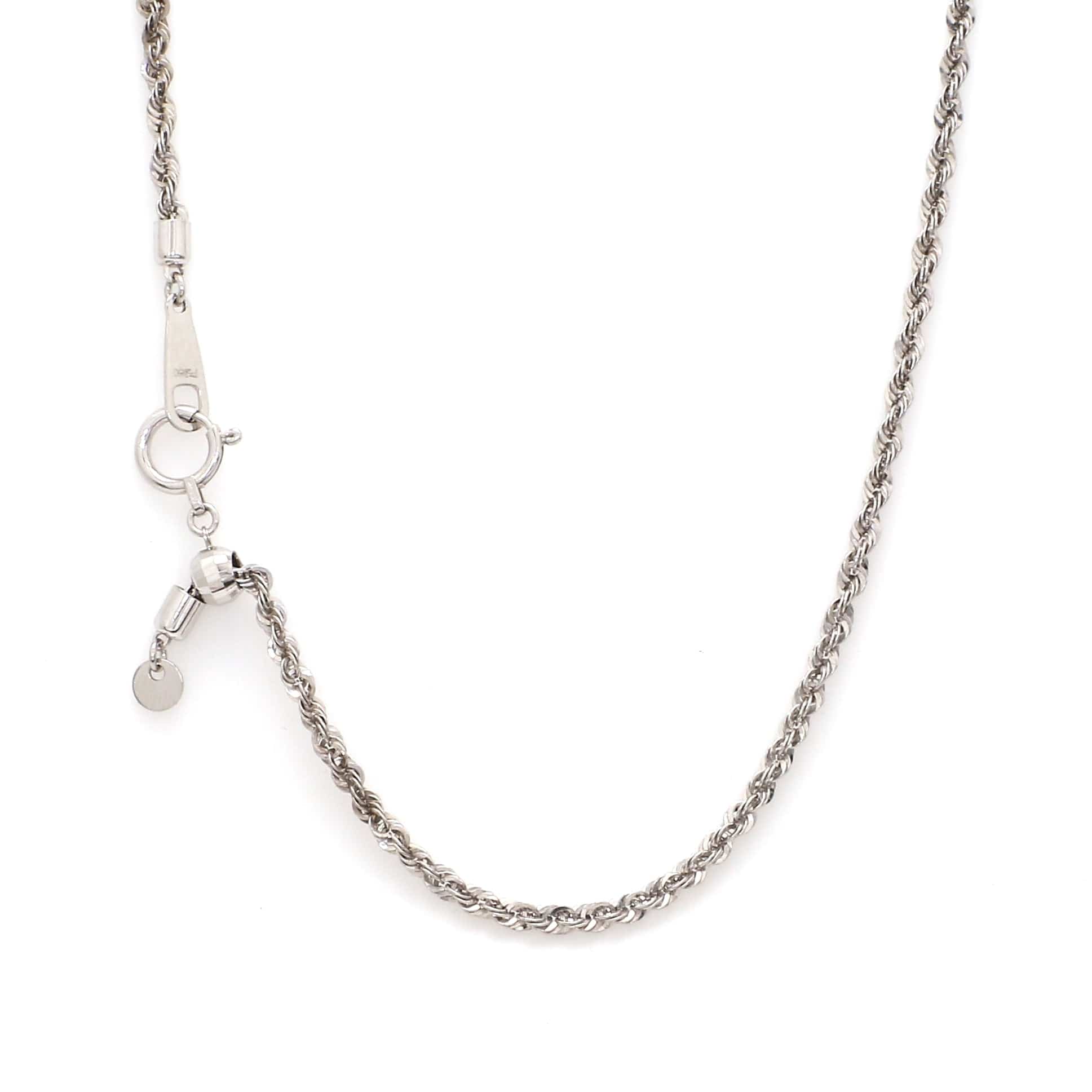 7mm 14kt White Gold Adjustable Box-Chain Necklace | Ross-Simons