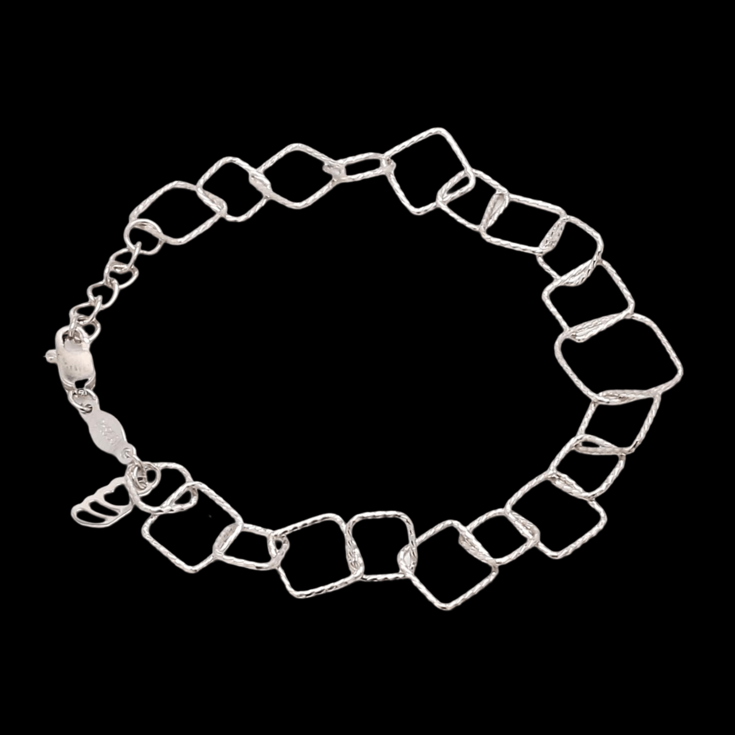 Japanese Platinum Square Links Bracelet for Women JL PTB 1167