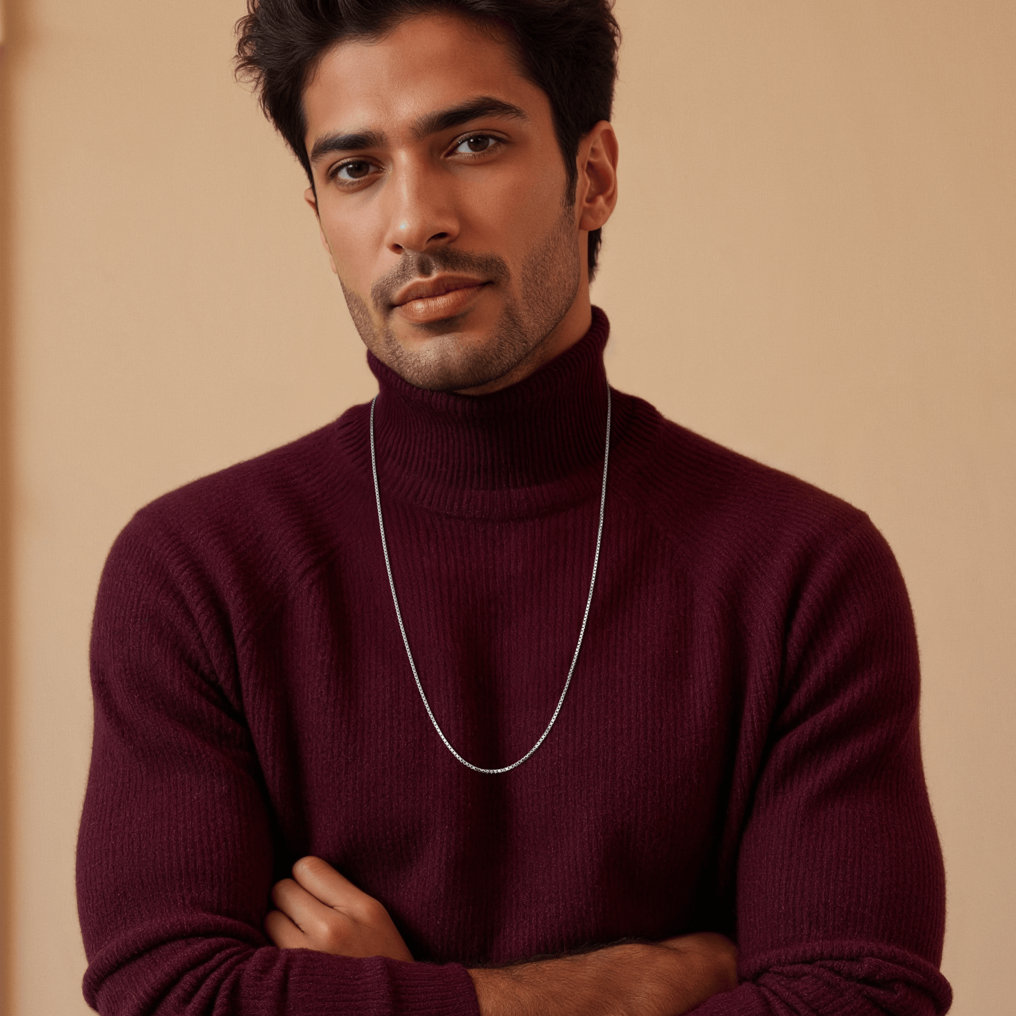 Jewelove™ Chains Japanese Thick Platinum Box Chain for Men JL PT 702 - Men