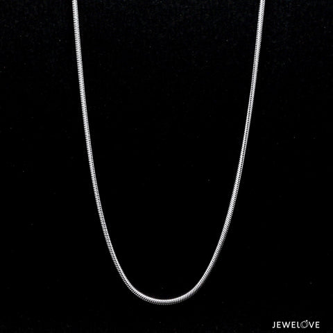 1.8mm Japanese Thicker Plain Platinum Round Snake Chain for Men SJ PTO 712-A