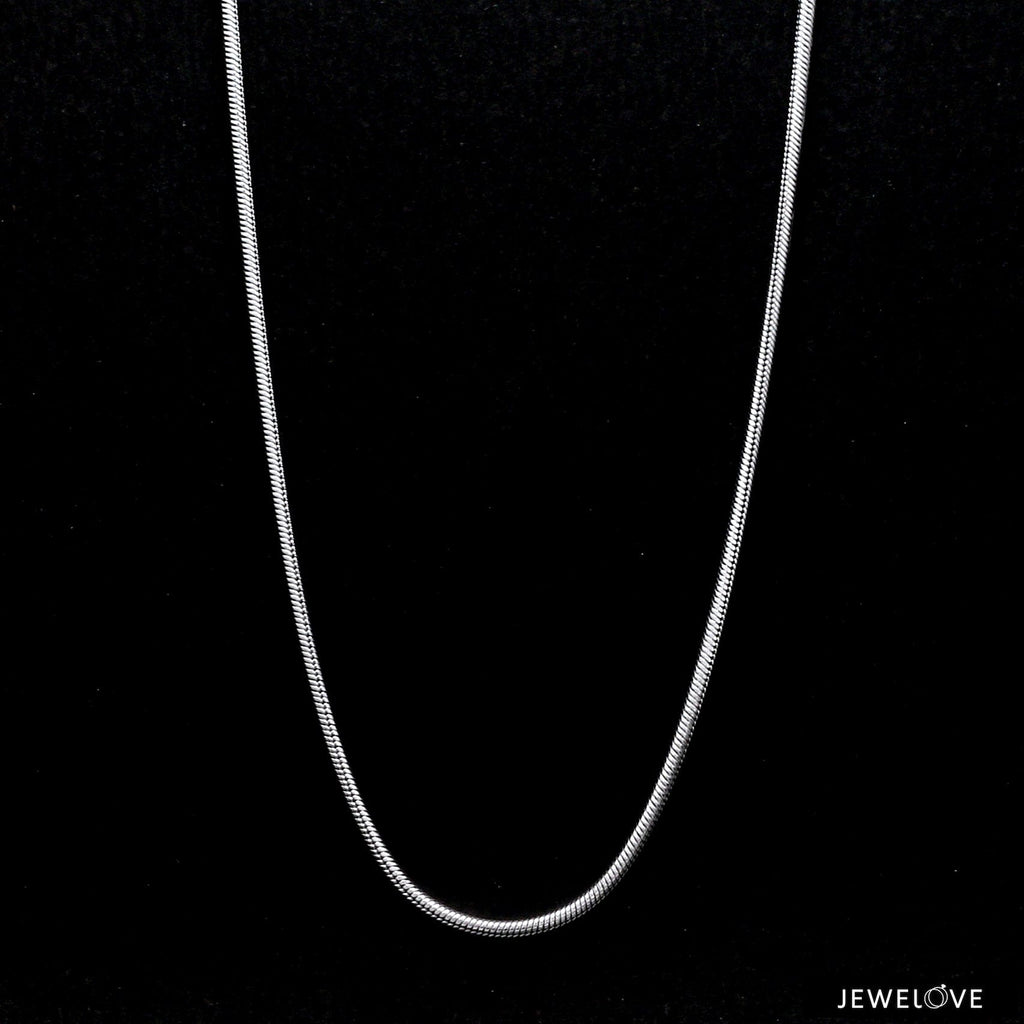 1.8mm Japanese Thicker Plain Platinum Round Snake Chain for Men SJ PTO ...