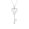 Front View of Platinum Key to Your Heart  Pendant with Diamonds JL PT P 8198