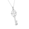 Front Side View of Platinum Key to Your Heart  Pendant with Diamonds JL PT P 8191