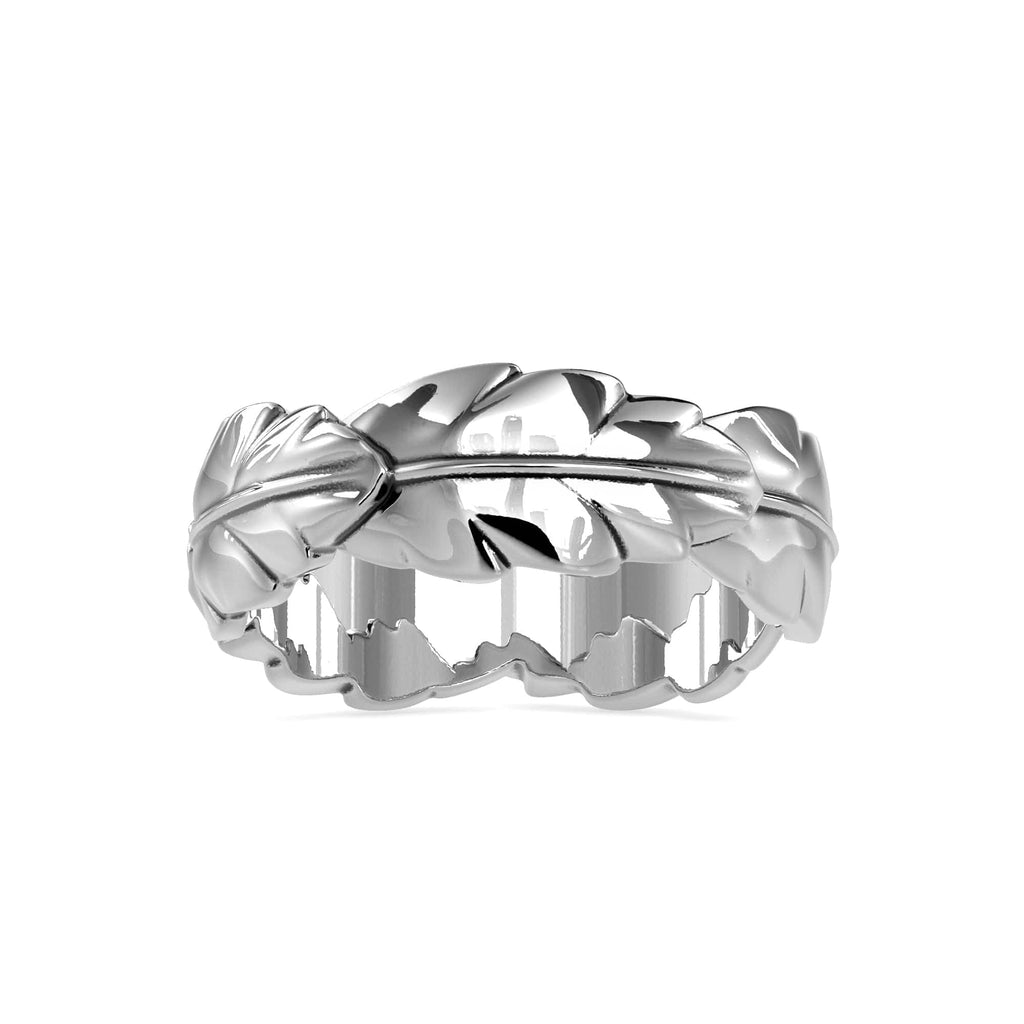 Jewelove™ Rings Women's Band only Leaf Designer Platinum Ring JL PT 0164