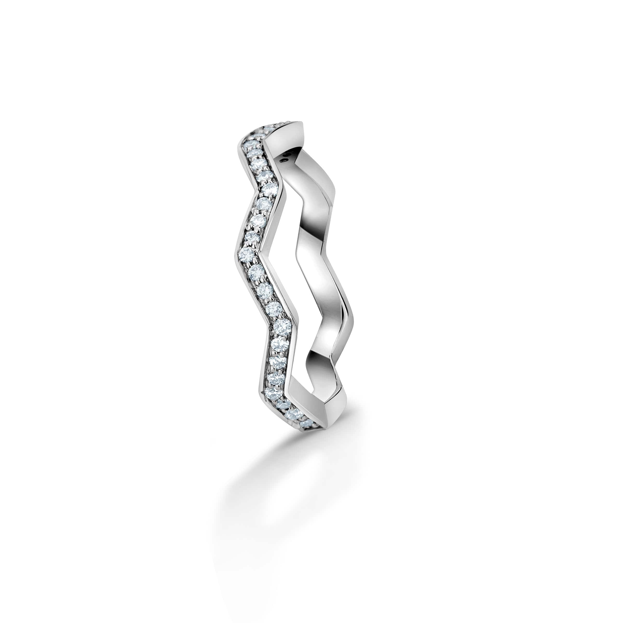 Pandora Ring Zig Zag Life's Bends Half Eternity Wedding Ring For