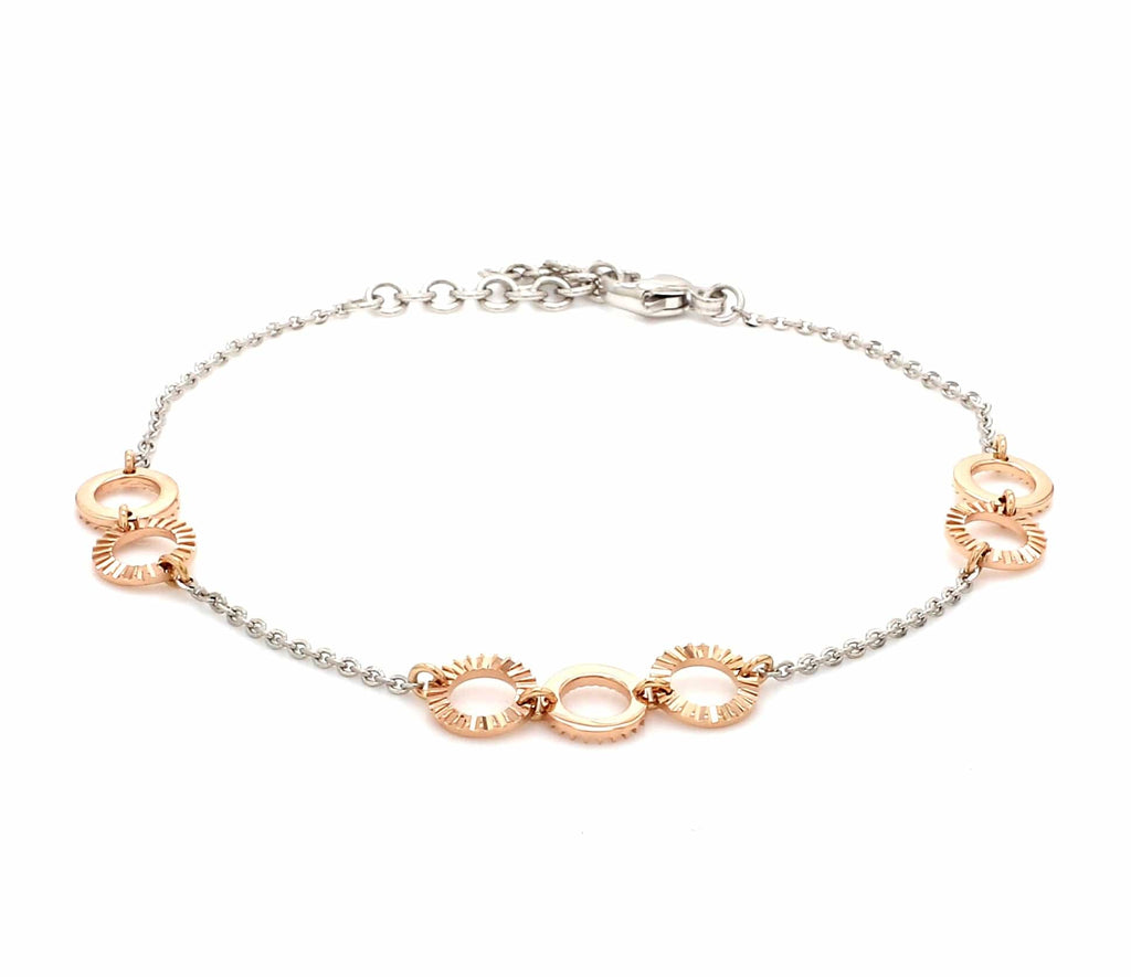 Jewelove™ Bangles & Bracelets Lightweight Platinum + Rose Gold Bracelet for Women JL PTB 764