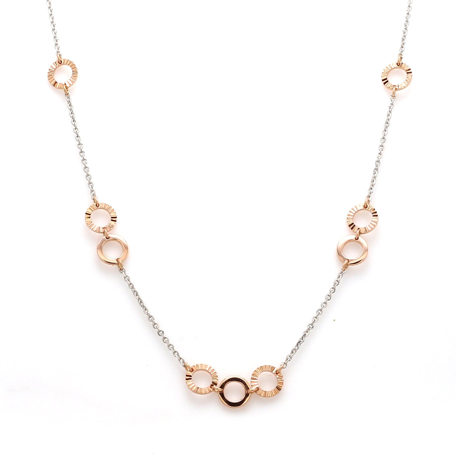 Lightweight Platinum Rose Gold Chain for Women JL PT CH 764