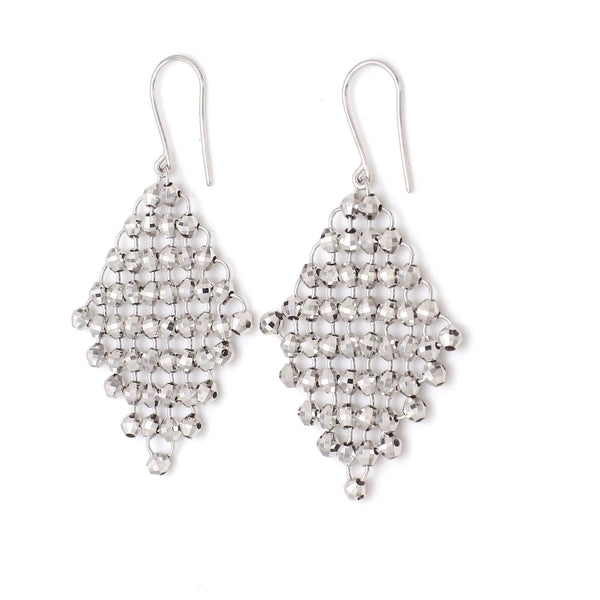 Jewelove™ Earrings Limited Edition : Japanese Platinum Earrings with Flexible Diamond Cut Balls For Women JL PT E 181 Made in Japan