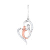 Front View of Platinum of Rose Heart Earring with Diamonds JL PT E 8100