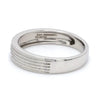 Jewelove™ Rings Men's Band only / SI IJ Matte Finish Platinum Love Bands with Parallel Lines JL PT 421