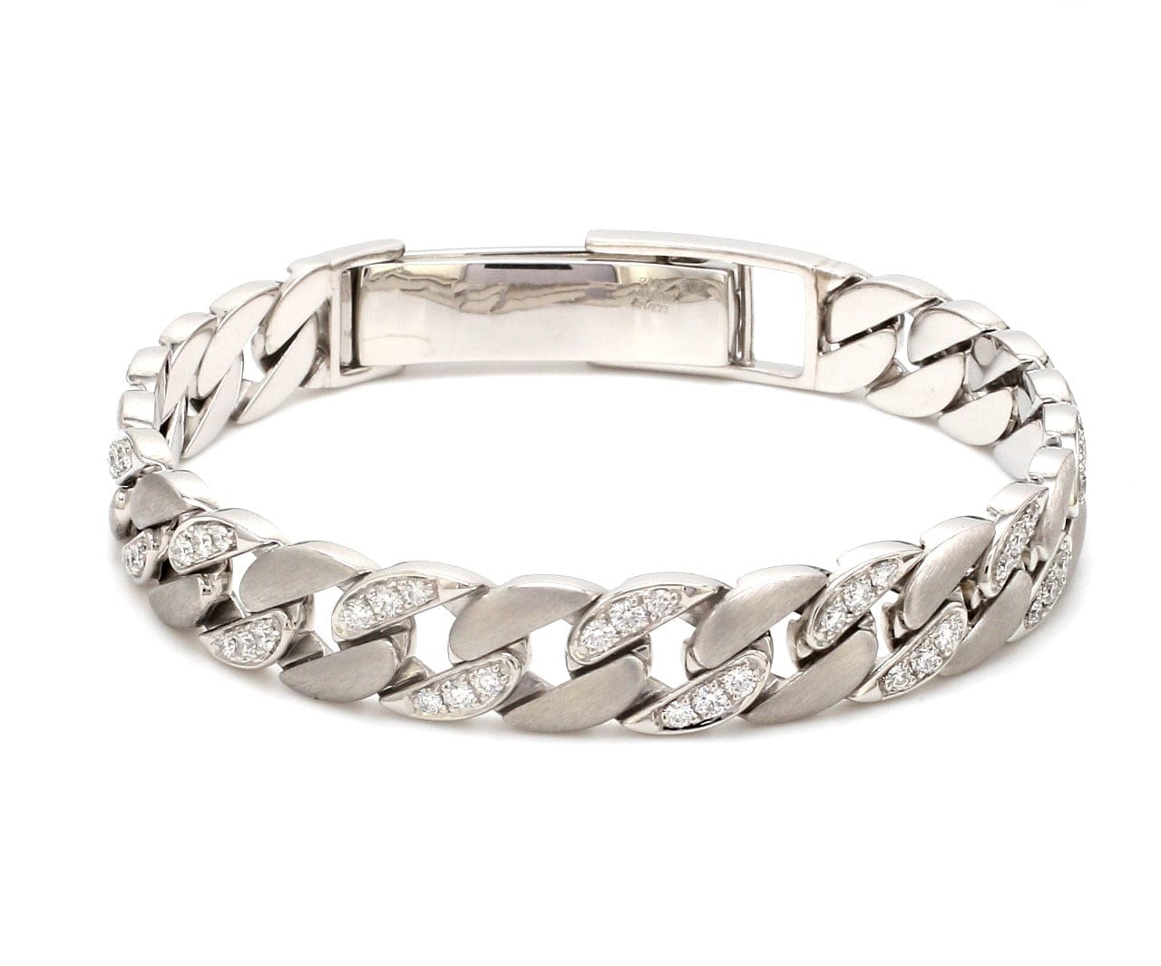 Men of Platinum 10mm Heavy Diamond Platinum Cuban Bracelet with Diamond Lock JL PTB 1099-A