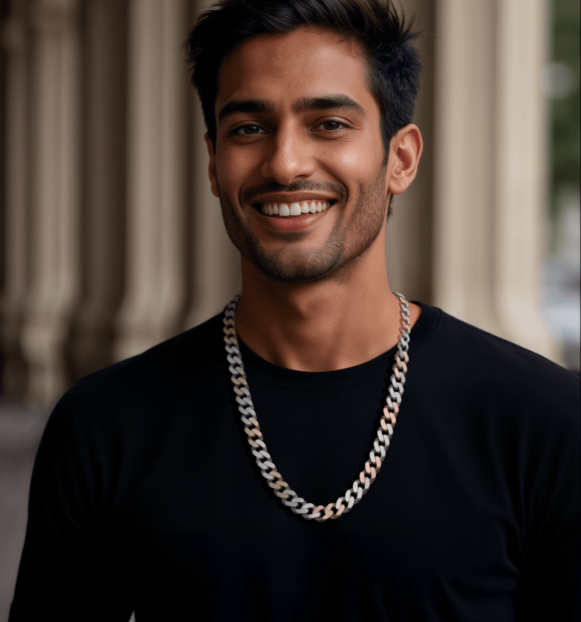 Jewelove™ Chains Men of Platinum | 10mm Platinum Rose Gold Double Side Heavy Chain for Men JL PT CH 1375