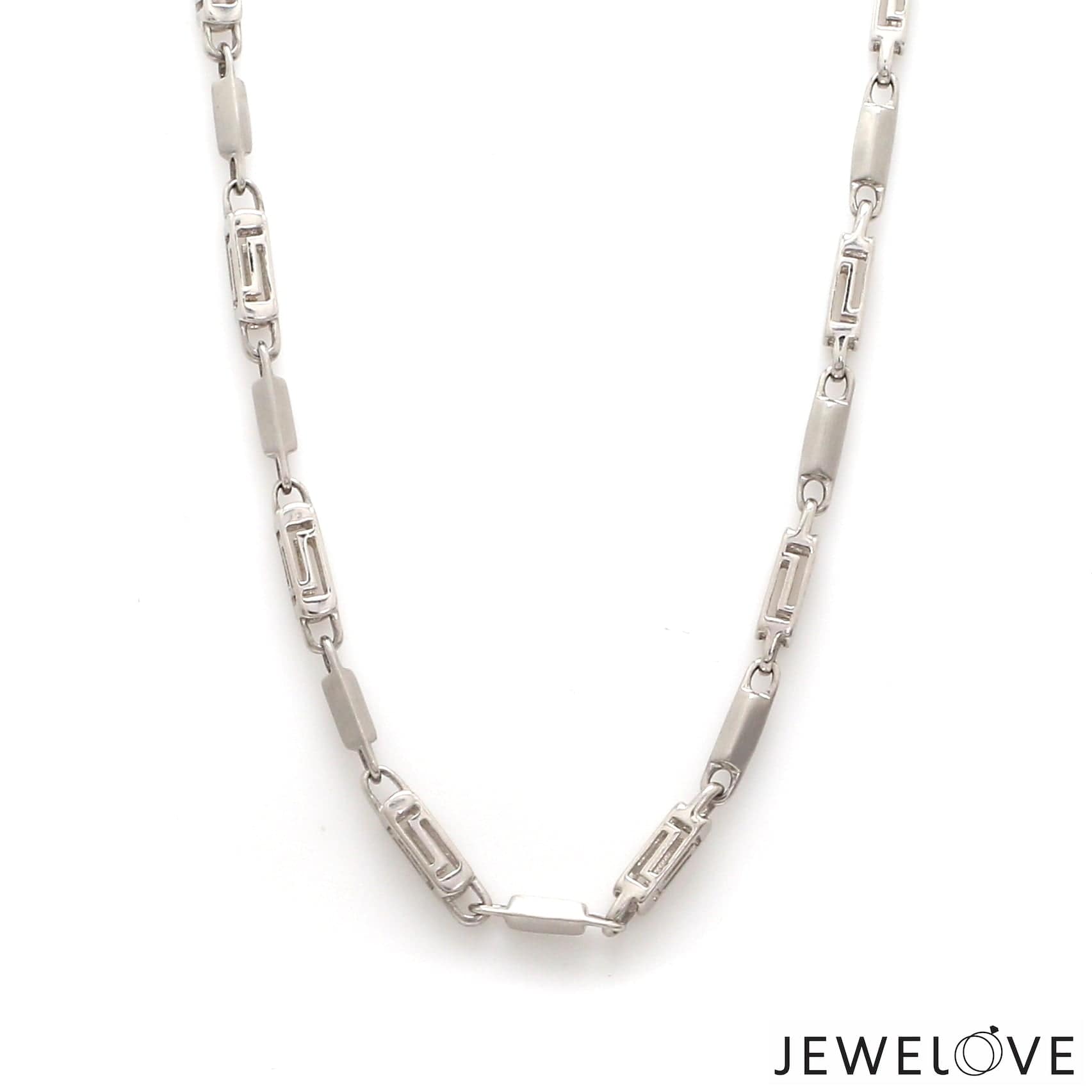 Jewelove™ Chains Men of Platinum | 4.5mm Double Linked Platinum Hi-Polish & Matte Chain for Men JL PT CH 1279