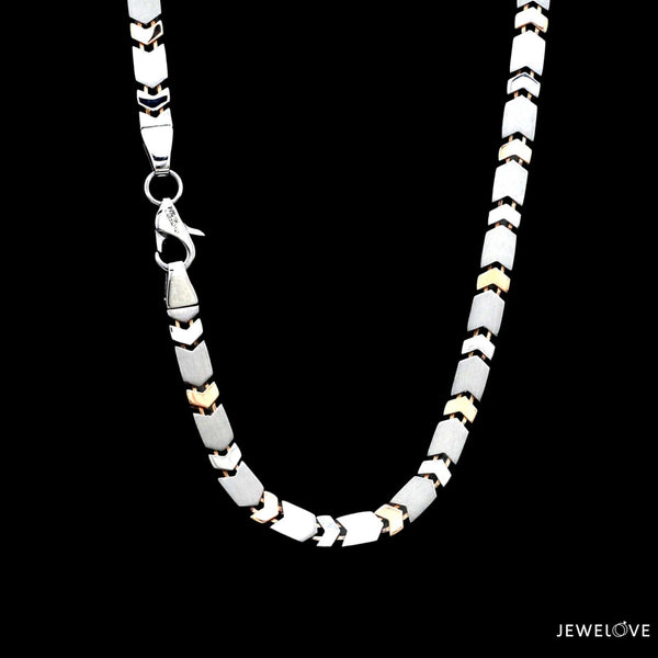 Jewelove™ Chains Men of Platinum | 5mm Rose Gold Fusion Chain for Men JL PT CH 1308