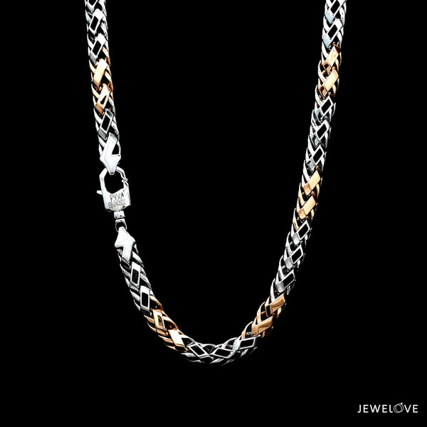 Jewelove™ Chains Men of Platinum | 5mm Rose Gold Fusion Chain for Men JL PT CH 1311
