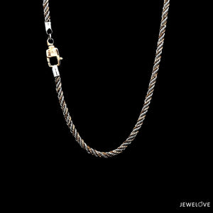 Men of Platinum Rose Gold Fusion Rope Chain for Men JL PT