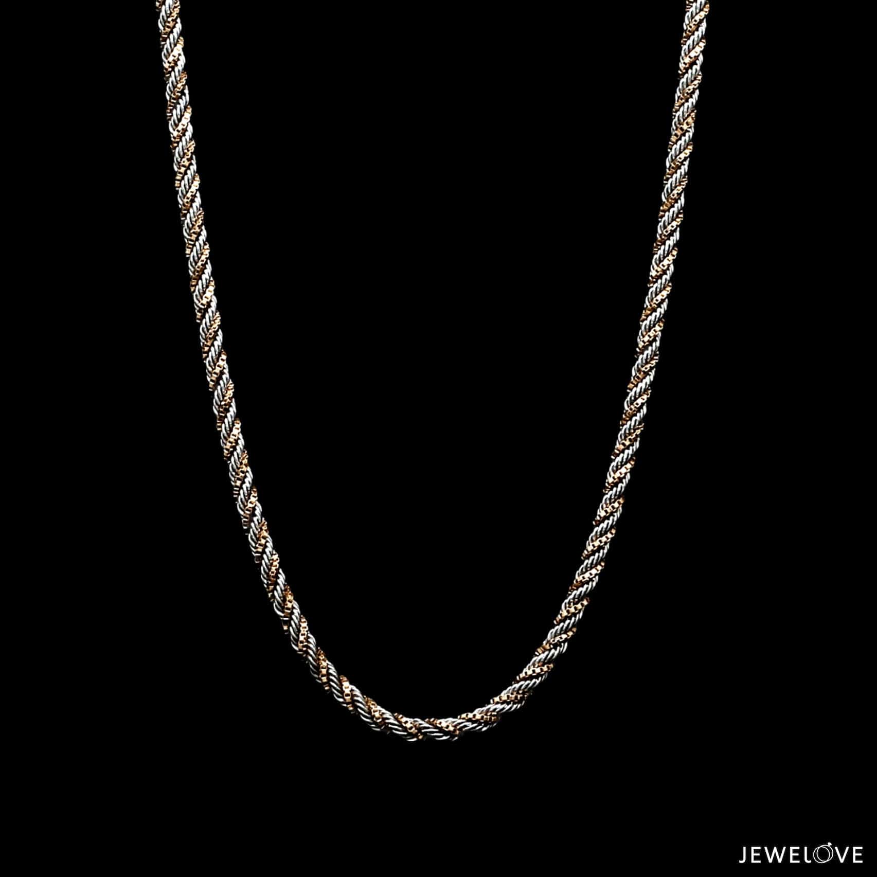 Men of Platinum Rose Gold Fusion Rope Chain for Men JL PT